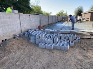 block walls, fences, gates